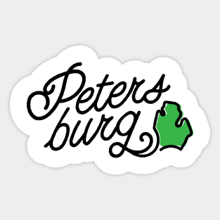 Petersburg Michigan - Hand Lettering Sticker